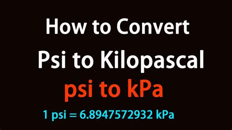 Convert psi to kpa